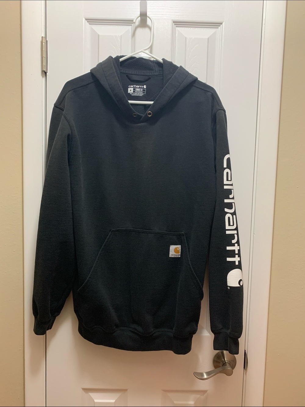 Carhartt Black Crewneck Hoodie with Sleeve Logo